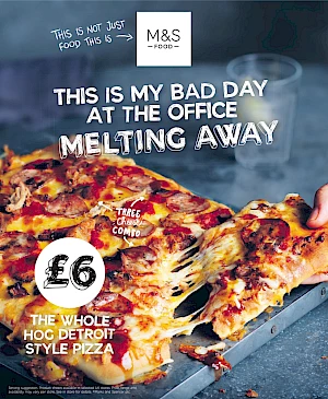 M&S advert Hog Detroit Style Pizza