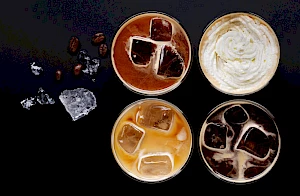 Photograph of glasses of iced coffees from Marks and Spencer