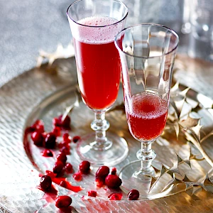 Client Marks and Spencer, photograph of a cranberry pomegranate fizz cocktail