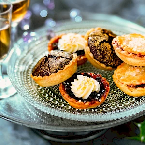 Cream and Gold Topped Mince Pies
