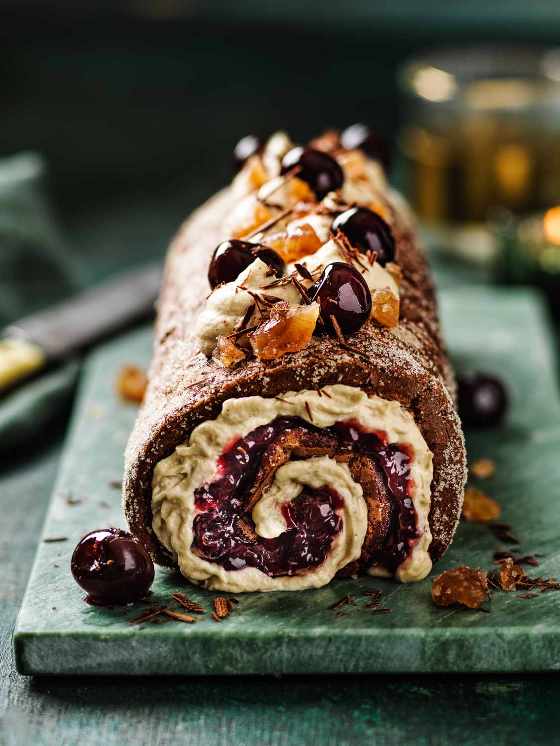 mont blanc chocolate cherry roulade