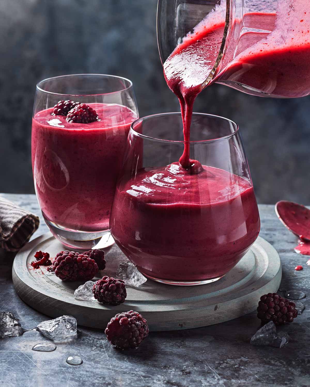 Frozen Banana and Blackberry Juice